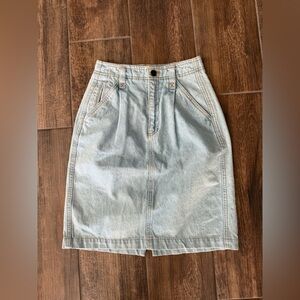 Classic Light Blue Denim Pencil Skirt